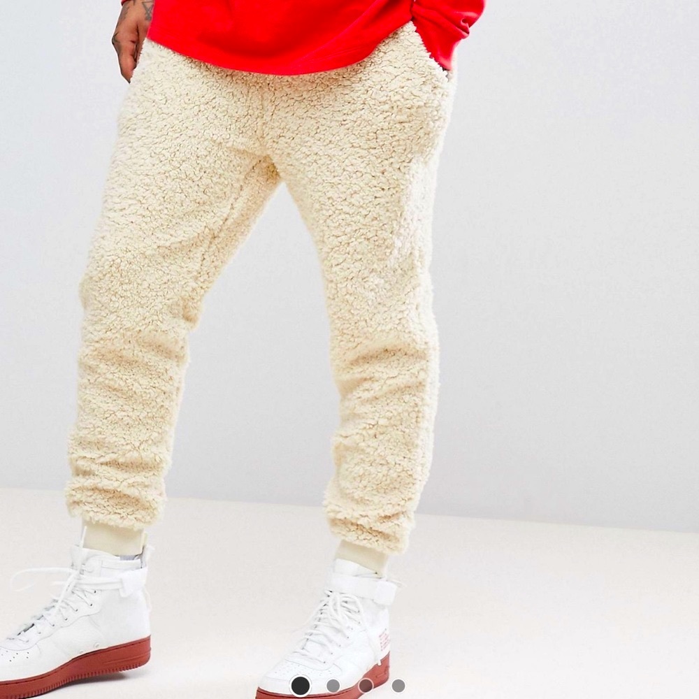 Sherpa teddy fur sweatpant joggers